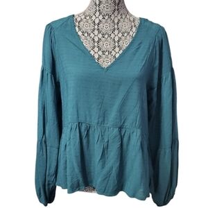 Eyeshadow Women's Boho Peplum V-Neck Top S